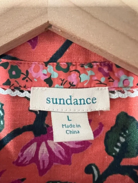 Sundance Willow 100% Linen Floral Snap Button-Down Shirt Southwestern Bohemian - Picture 5 of 12